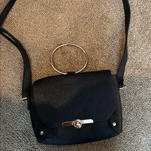 Vegan leather Black Crossbody with Gold Accents. NWOT